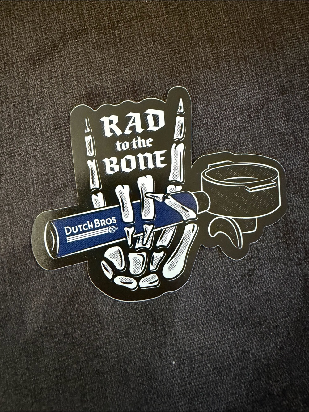 Dutch Bros Black skeleton Sticker